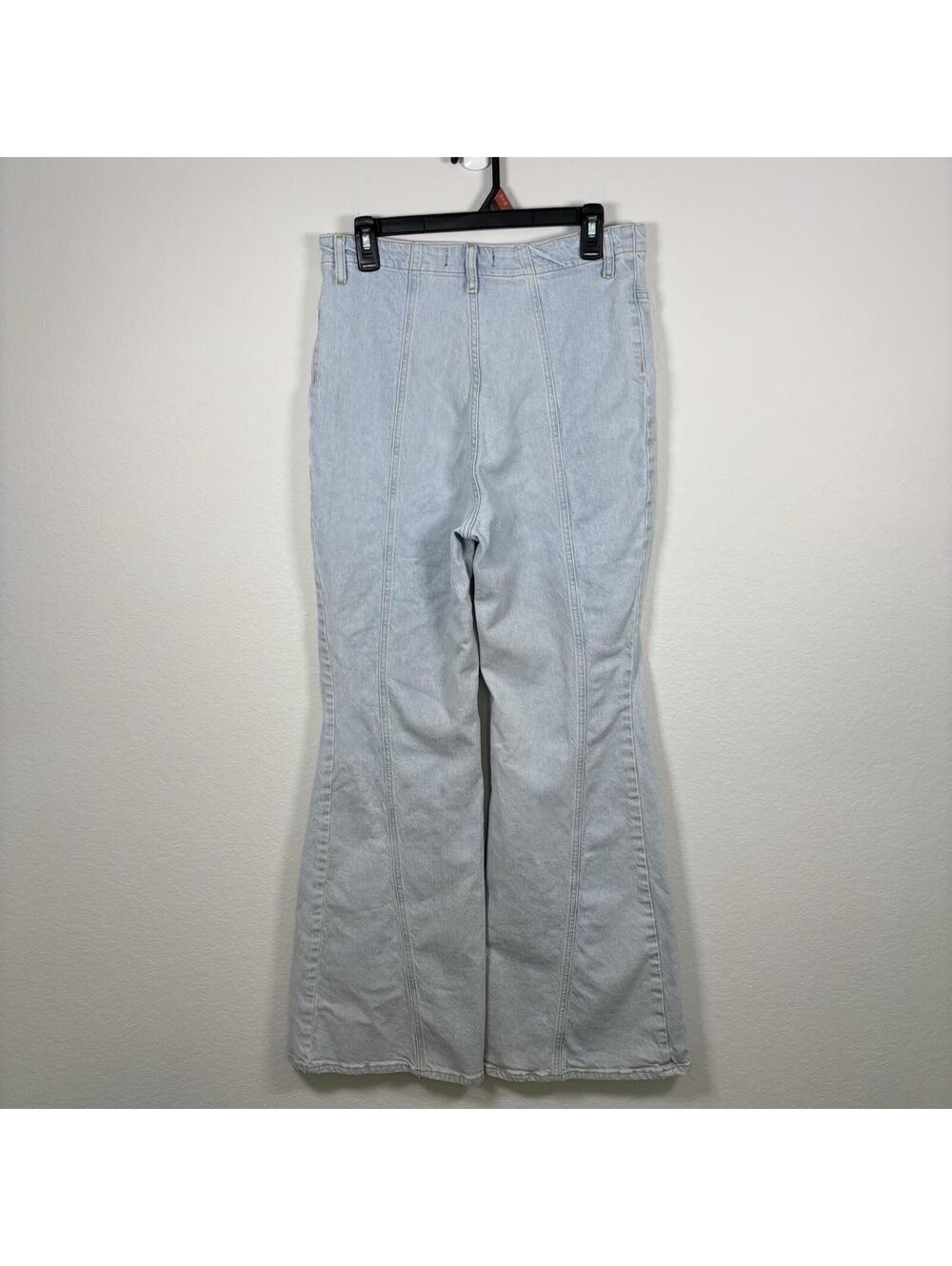 We the Free People Florence High Rise Flare Jeans Women 30X33 Blue Denim Western - Picture 2 of 7